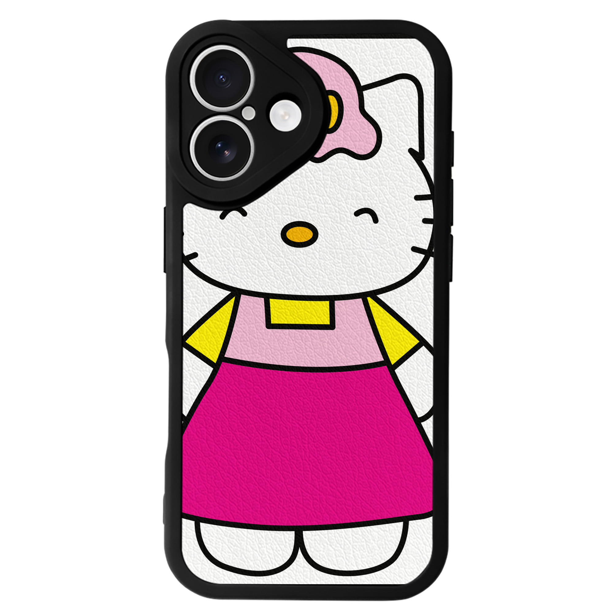 （画像用） Hello Kitty ハローキティ 【iPhone 16シリーズ対応】シリコンスマホケース（レザー調） 材質：シリコン